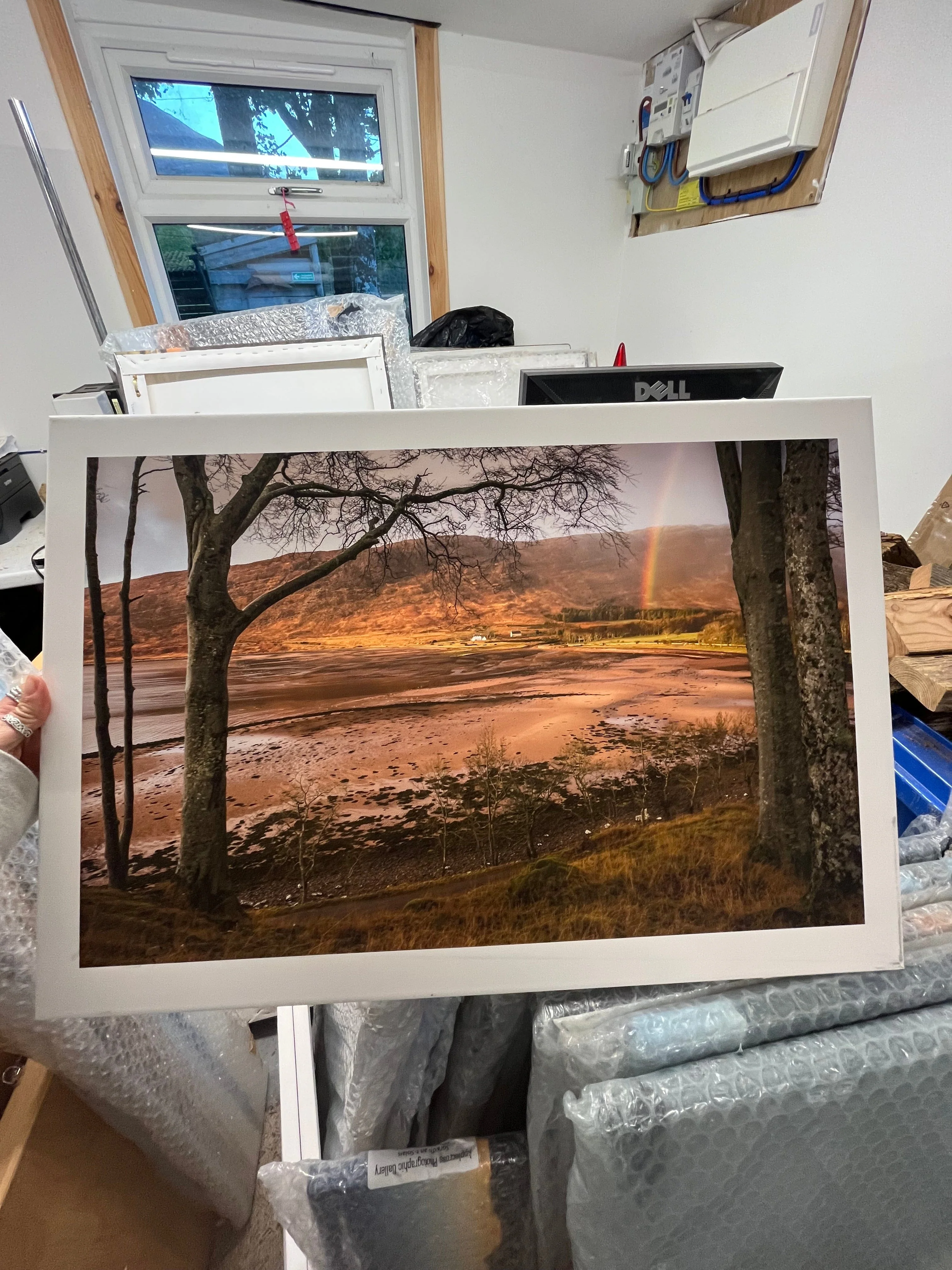 Applecross Bay Rainbow with White Border 26x18 inches Photographed by Jack Marris Canvas - Image 2