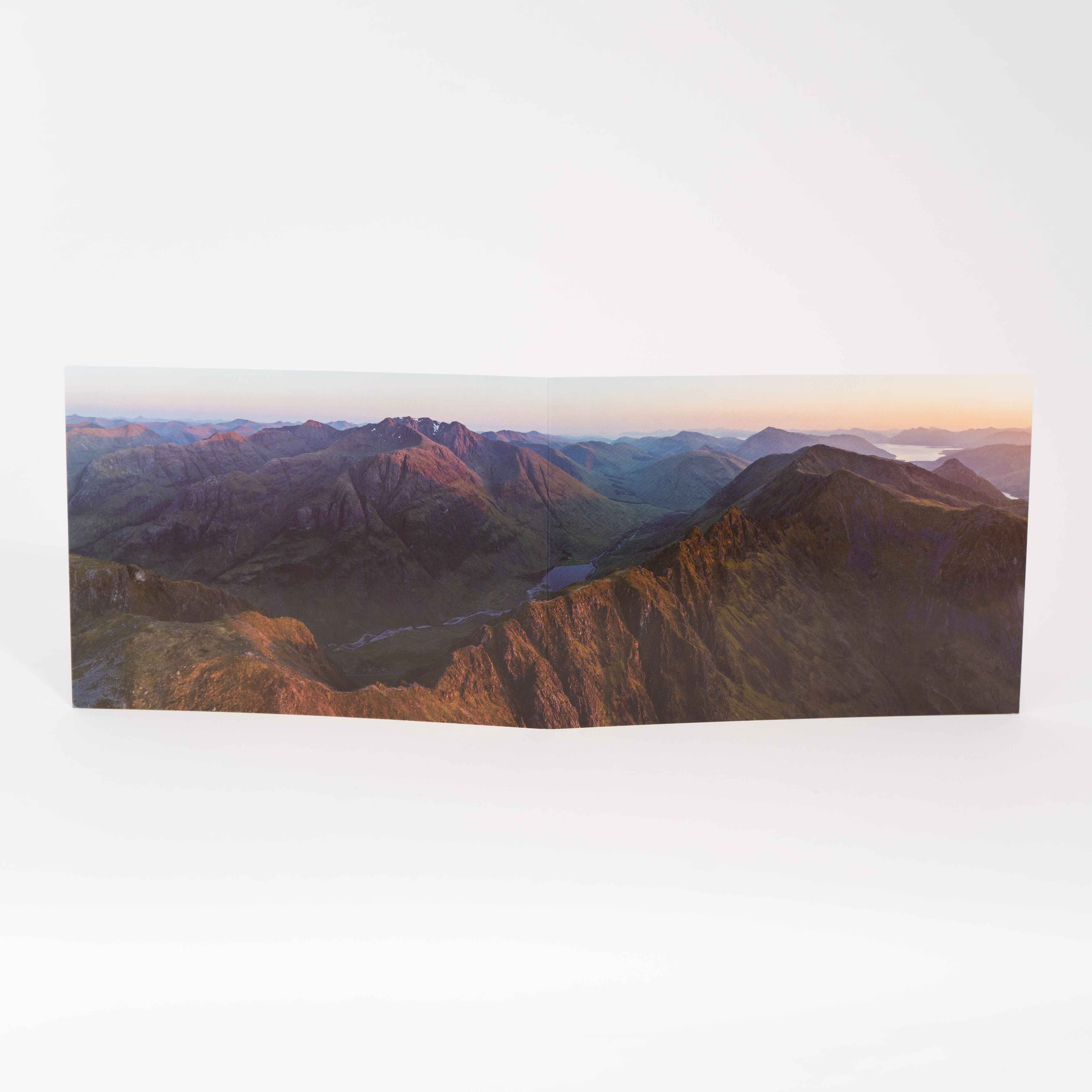 Greeting Card, Sunset on the Aonach Eagach, Photographed By Jack Marris